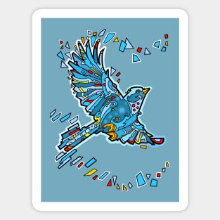 Geometric blue bird flying Magnet